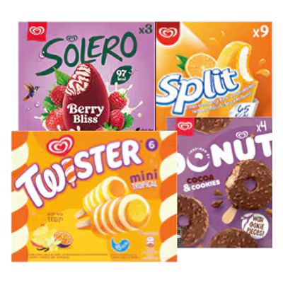 Alle Ola Donut, Twister, Split of Solero ijs