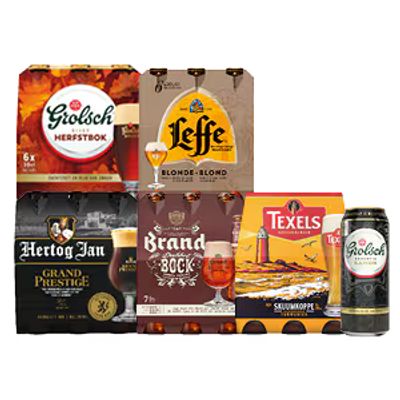 Speciaalbieren van Hertog Jan, Leffe, Grolsch, Brand of Texels