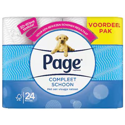 Page compleet schoon toiletpapier