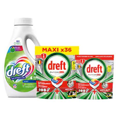 Alle Dreft Platinum Plus vaatwastabletten, wasmiddel of capsules