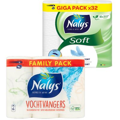 Nalys Keukenpapier vochtvangers of toiletpapier soft