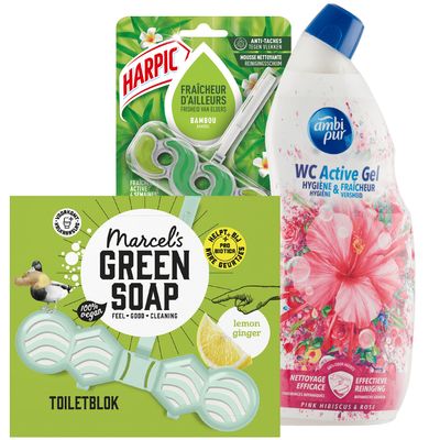 Alle Harpic of Marcel's Green Soap Toiletblokken of Ambipur Toiletblokken of wc gels