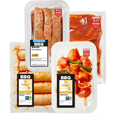 PLUS BBQ Vlees, vegan of vis 