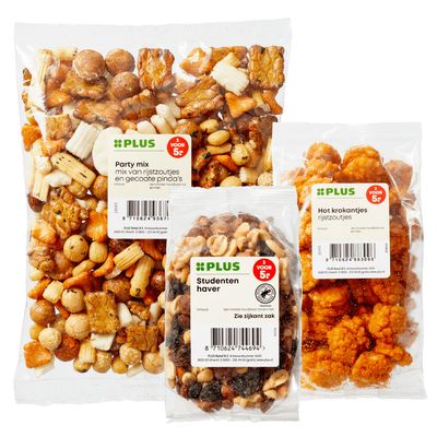 PLUS Pinda's, noten of rijstzoutjes
