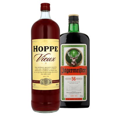 Hoppe Jonge jenever en vieux en Jagermeister Kruidenbitter