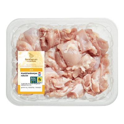 Boerentrots van PLUS Kipdijfiletreepjes en -blokjes