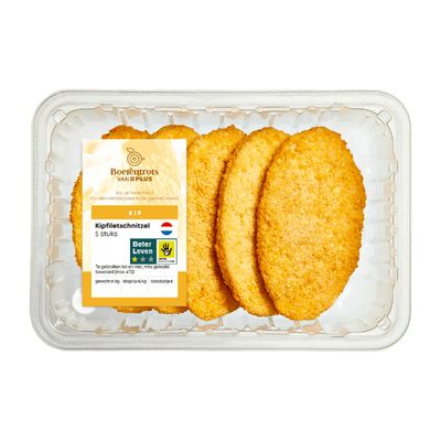 Boerentrots van PLUS Kipschnitzels en kip cordon bleu's