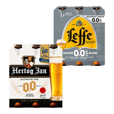 Alle Hertog Jan, Corona en Leffe 0.0% 