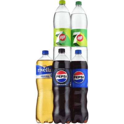 Pepsi & 7UP & Rivella 1.5 liter 4-packs