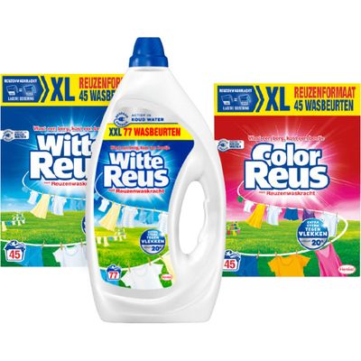 Alle Witte Reus wasmiddelen t/m 77 wasbeurten