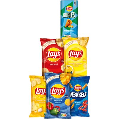 Alle Lay's flat 200 gram, Wokkels en Lay's snackboxen
