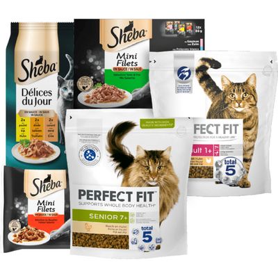 Alle Perfect Fit kat en Sheba multipacks