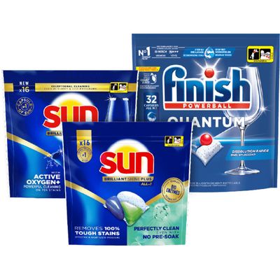 Alle Sun vaatwascapsules en Finish