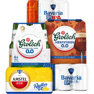 Alle 0.0 Grolsch, Amstel en Bavaria*