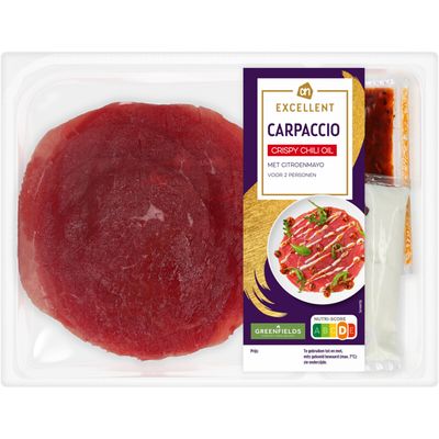 AH Excellent Greenfields carpaccio crispy chili oil