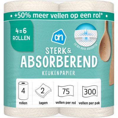 AH Keukenpapier sterk & absorberend 4=6 rollen