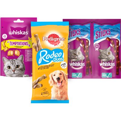 Alle Pedigree en Whiskas snacks