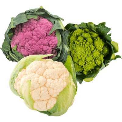 AH Mini witte bloemkool, AH Mini paarse bloemkool en AH Mini romanesco