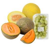 PLUS Pitloze witte druiven of Cantaloupe of Galia meloen