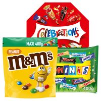 M&M's, Mars, Snickers, Twix Malteser, Milky Way, Celebrations