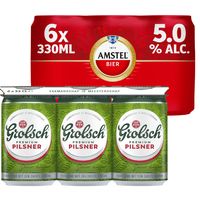 Grolsch, Amstel, Peroni of Palm Pils