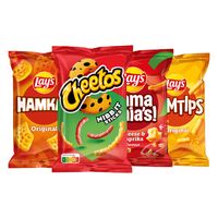 Cheetos en Lay's Hamka's, mama mia's, pomtips en ringlings
