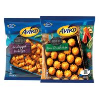 Alle Aviko Pom'Duchesse, aardappelkroketjes, -gratins en churros