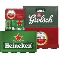 Alle Heineken, Amstel of Grolsch multipacks of kratten*