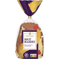 AH Excellent Hulstblaadjes melk- en witte chocolade
