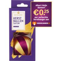 AH Excellent Kerstballen satijn paars goud