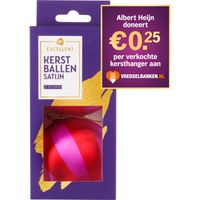 AH Excellent Kerstballen satijn rood roze