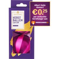 AH Excellent Kerstballen satijn roze paars