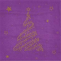 AH Excellent Servet boom paars 33x33cm