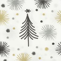 AH Excellent Servet wit boompjes 40x40cm