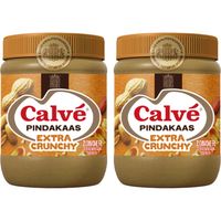 Calvé Extra crunchy pindakaas 2-pack