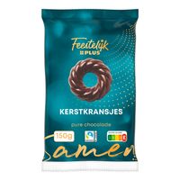 Feestelijk PLUS Kerstkransjes pure chocolade