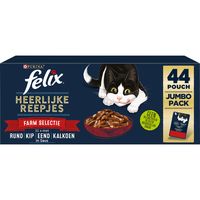 FELIX® Heerlijke Reepjes Farm Selectie Kattenvoer 44x80g