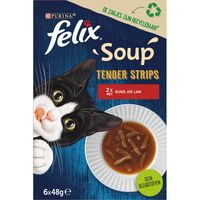 FELIX® Soup Filets met Rund, met Kip, met Lam Kattenvoer 6x48g