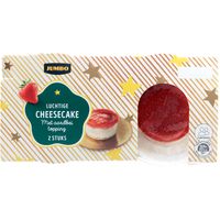 Jumbo Luchtige Cheesecake met Aardbei Topping 2 Stuks