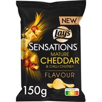 Lay's Sensations Mature Cheddar & Chili Chutney Chips 150 gr