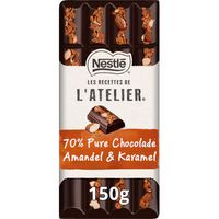Les Recettes de l'Atelier 70% Noir Intense Amandel & Karamel 150 g