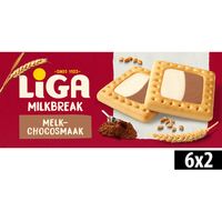LiGA Milkbreak Koekjes Melk Chocolade 6 x 2 Stuks 245g