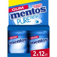 Mentos Gum Pure Fresh Fresh Mint Suikervrij Mini Pot 2x12 stuks