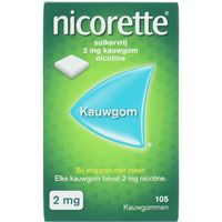 Nicorette Suikervrij Nicotine Kauwgom 2 mg