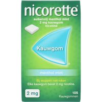 Nicorette Suikervrij Nicotine Kauwgom 2 mg Menthol Mint
