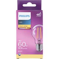 Philips LED Lamp Transparant - 60 W - E27 - warmwit licht