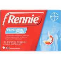 Rennie Maagbeschermer Pepermunt  48 Kauwtabletten