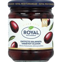 Royal Mediterranean Kalamata Variëteit Olijven (Zonder Pit) 195 g